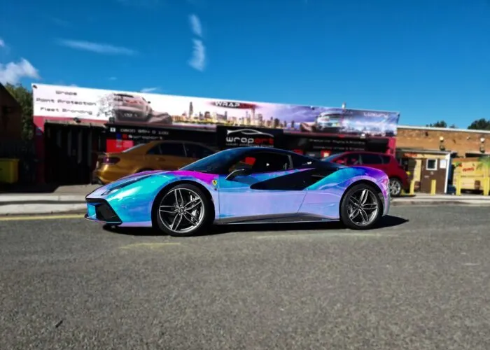 Ferrari with custom wrap by Wrapart
