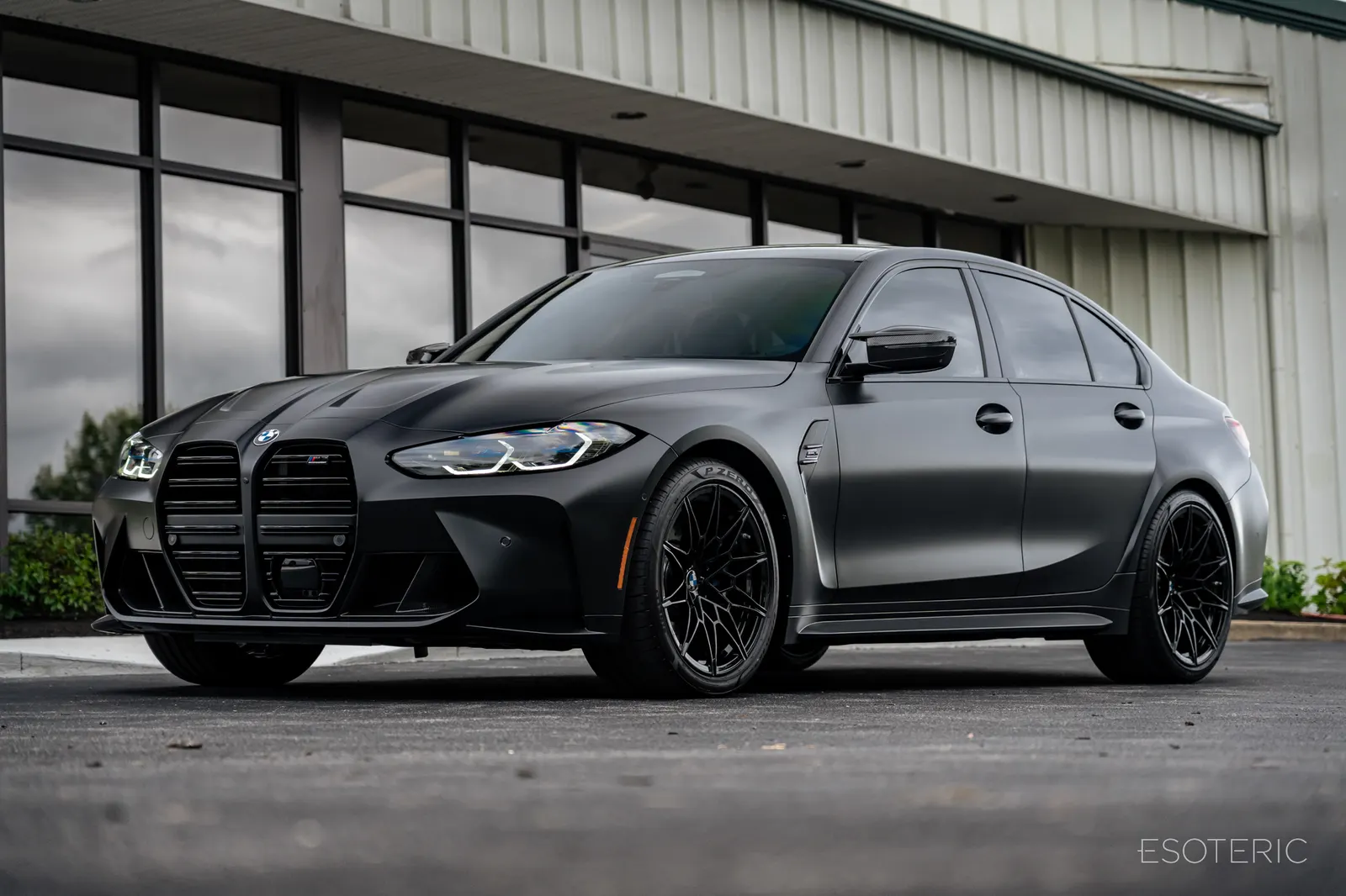 Satin black BMW M3 competition