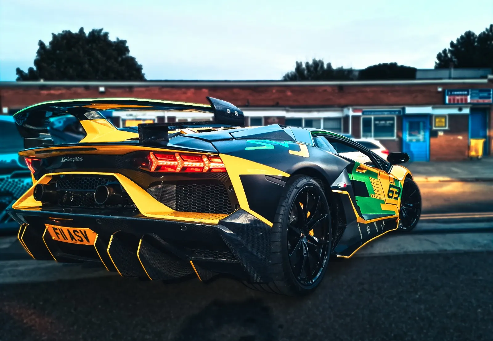 Lamborghini Aventador SVJ 63 rear three-quarter view