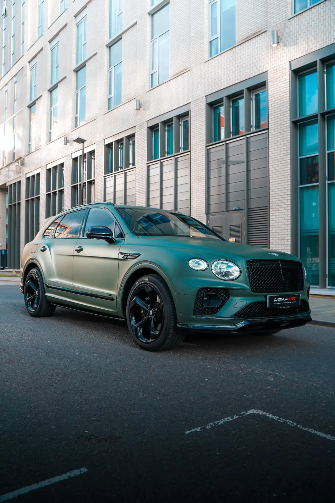 Bentley Bentayga in military matte green vinyl wrap
