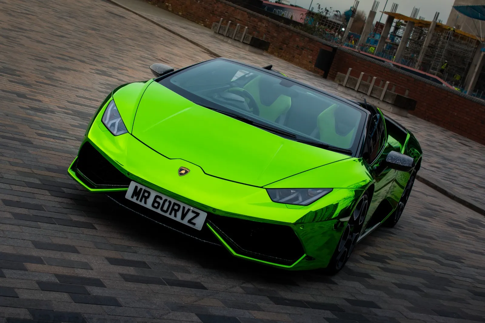 Super chrome lime green Lamborghini Huracan