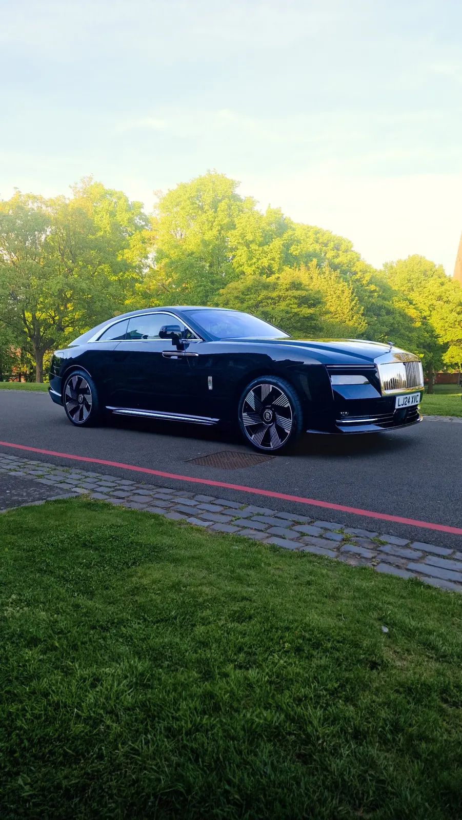 Close-up of Rolls-Royce Spectre protected with high gloss Paint Protection Film