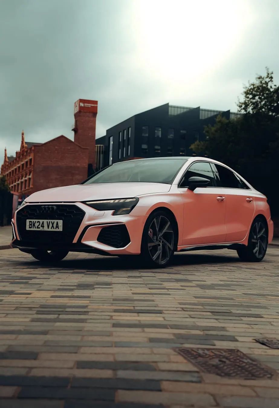 Audi S3 in satin Sakura pink wrap