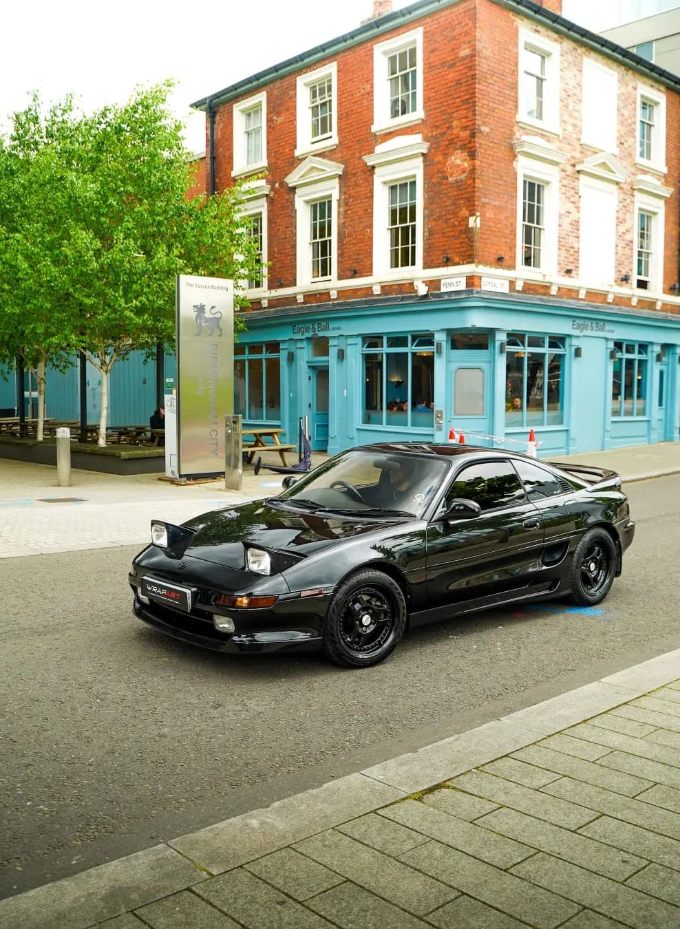 Toyota MR2 SW20 in 3M metallic black wrap