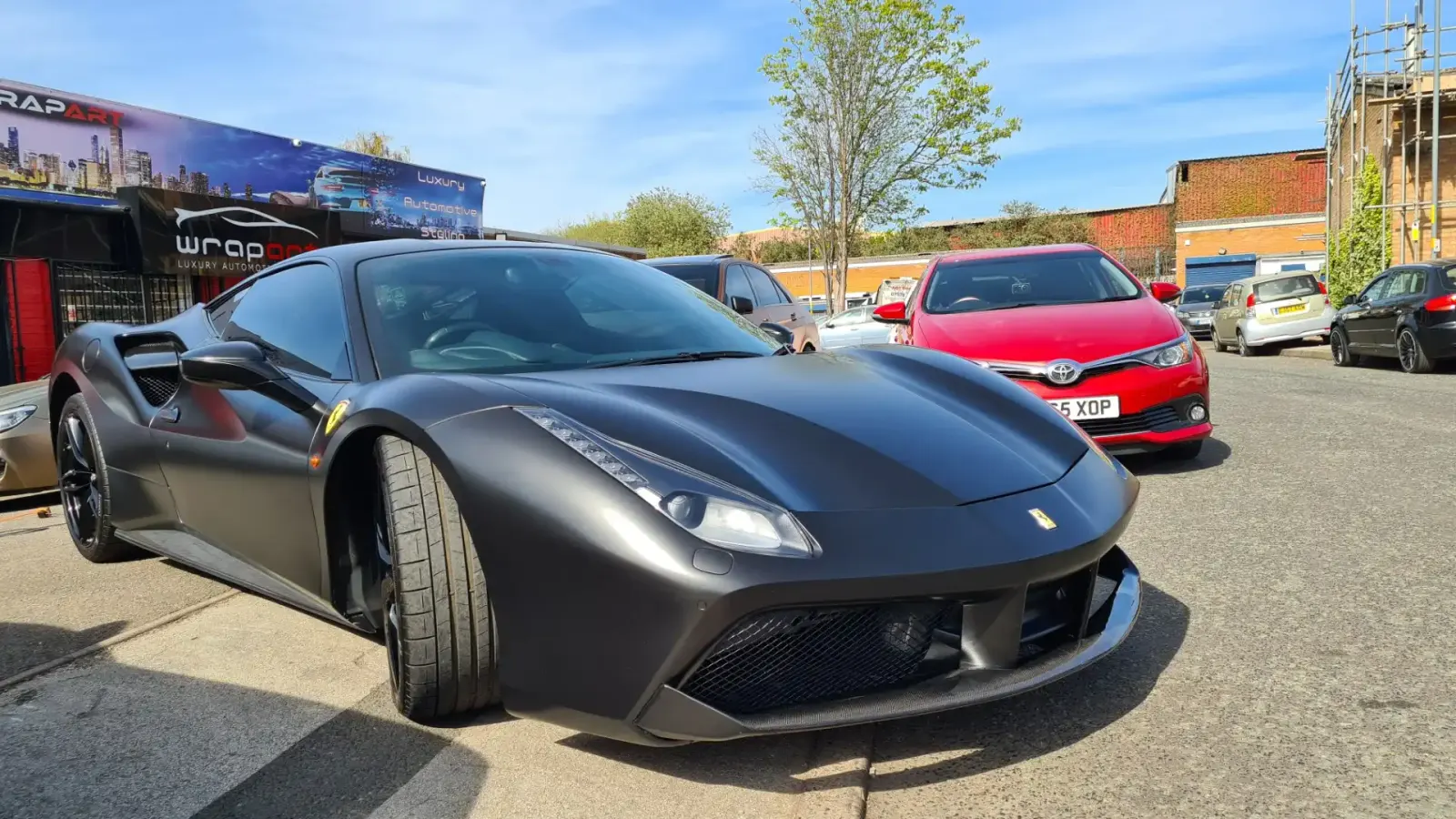 Ferrari Satin Black Wrapping Services available from Wrapart in Birmingham